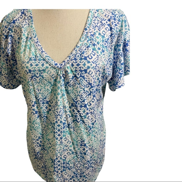 Lauren Ralph Lauren black label v neck top size small pattern. Baumwolle cotton - Picture 3 of 12